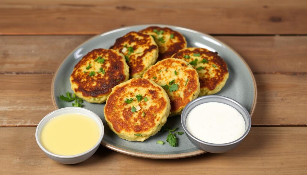 Delicious Zucchini Crab Cakes with Sauces