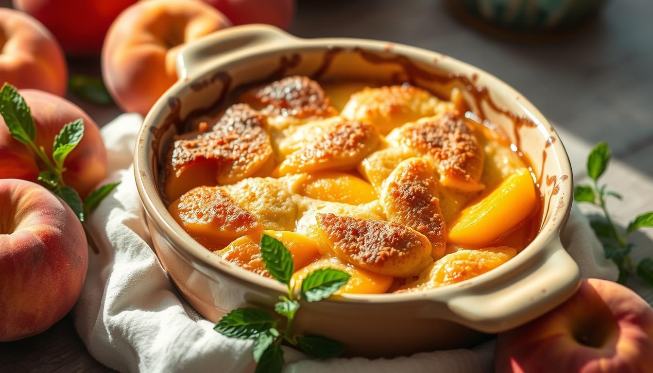 Peach Cobbler Made with Cake Mix