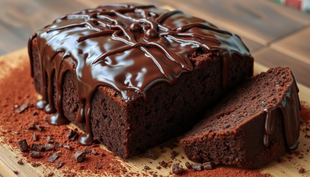 pound cake with chocolate glaze