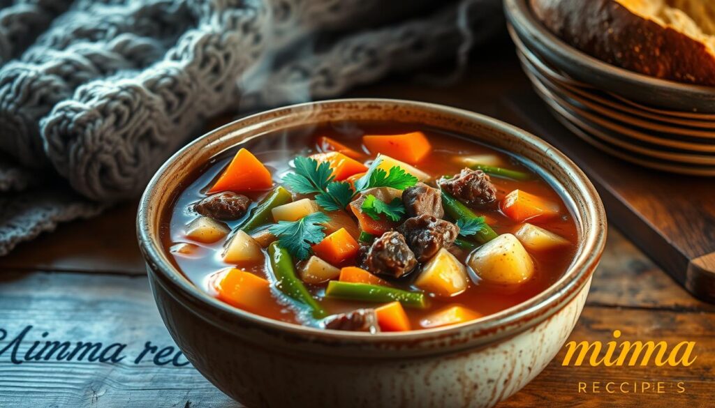 comforting vegetable beef soup